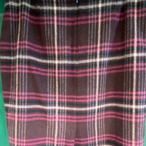 Talbot wood plaid pencil skirt
